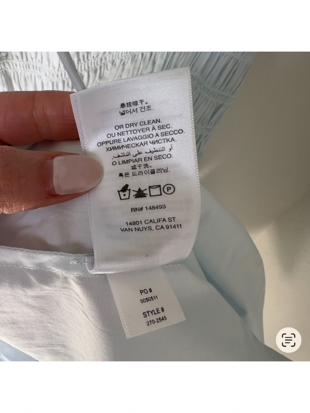 Doen Quinn Tie Detailed Shirred Organic Cotton Poplin Midi Dress in Alice Blue - Picture 8 of 8